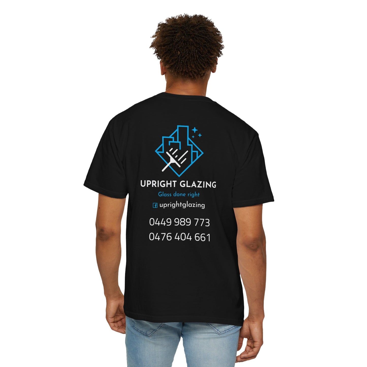 Custom Business T-shirt for Upright Glazing, Unique Gift, Casual Wear, Branded Merchandise, Unisex Apparel