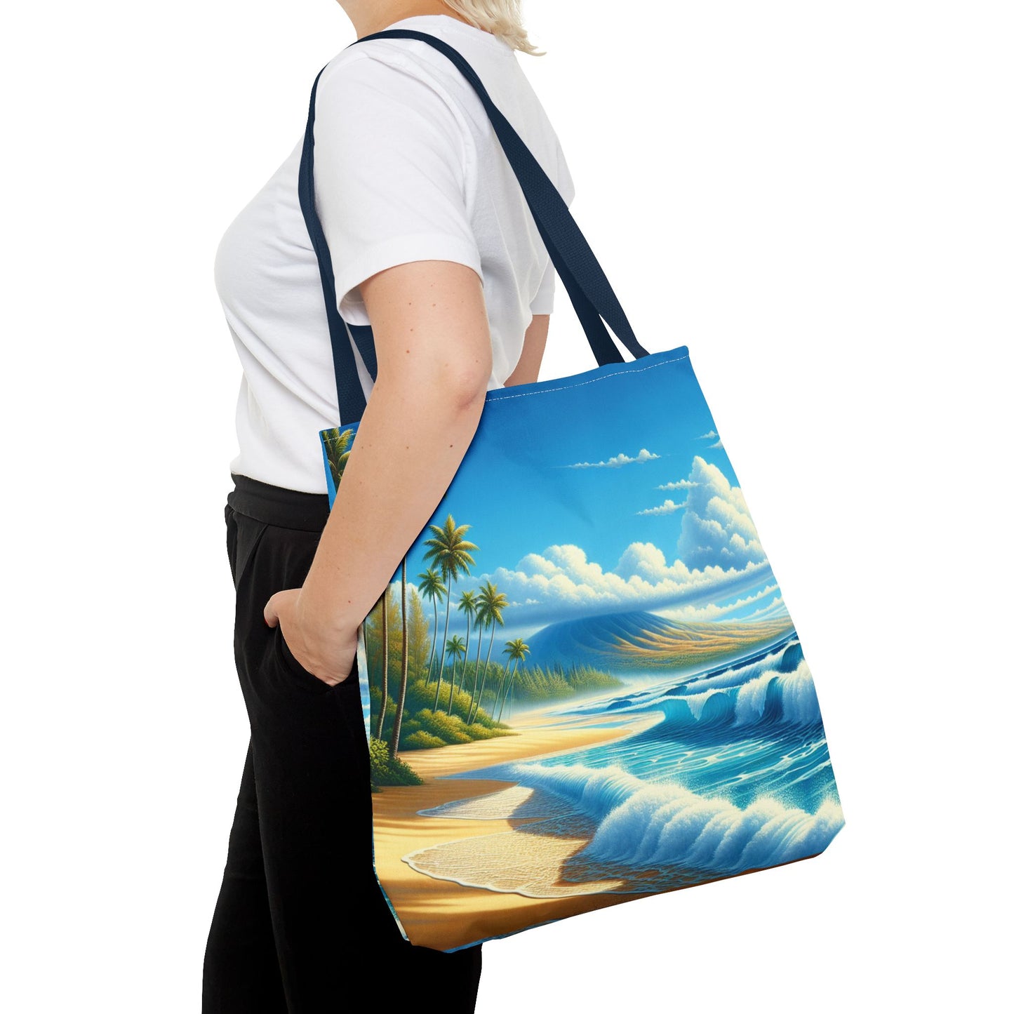 Palm Trees & Beach, Tote Bag - Original Prints Co