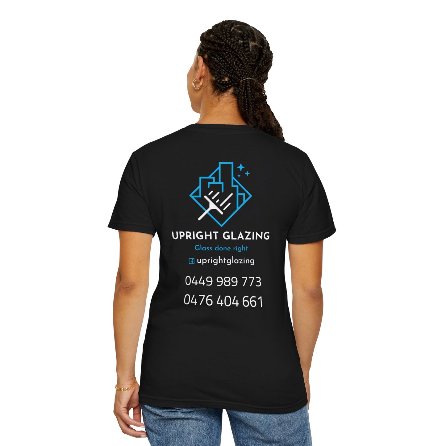 Custom Business T-shirt for Upright Glazing, Unique Gift, Casual Wear, Branded Merchandise, Unisex Apparel