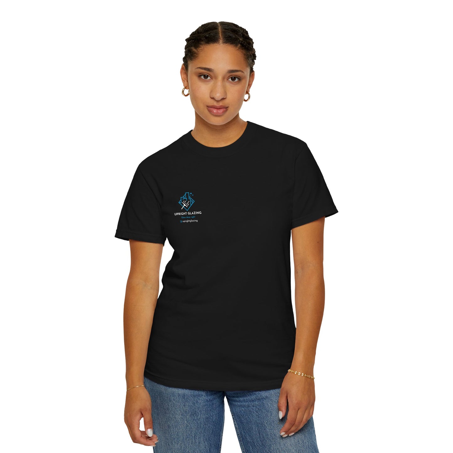 Custom Business T-shirt for Upright Glazing, Unique Gift, Casual Wear, Branded Merchandise, Unisex Apparel