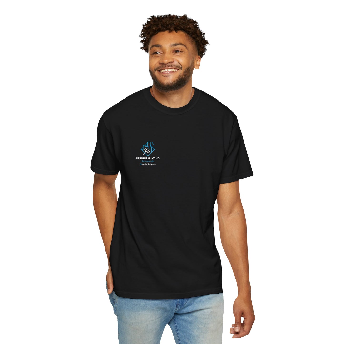 Custom Business T-shirt for Upright Glazing, Unique Gift, Casual Wear, Branded Merchandise, Unisex Apparel