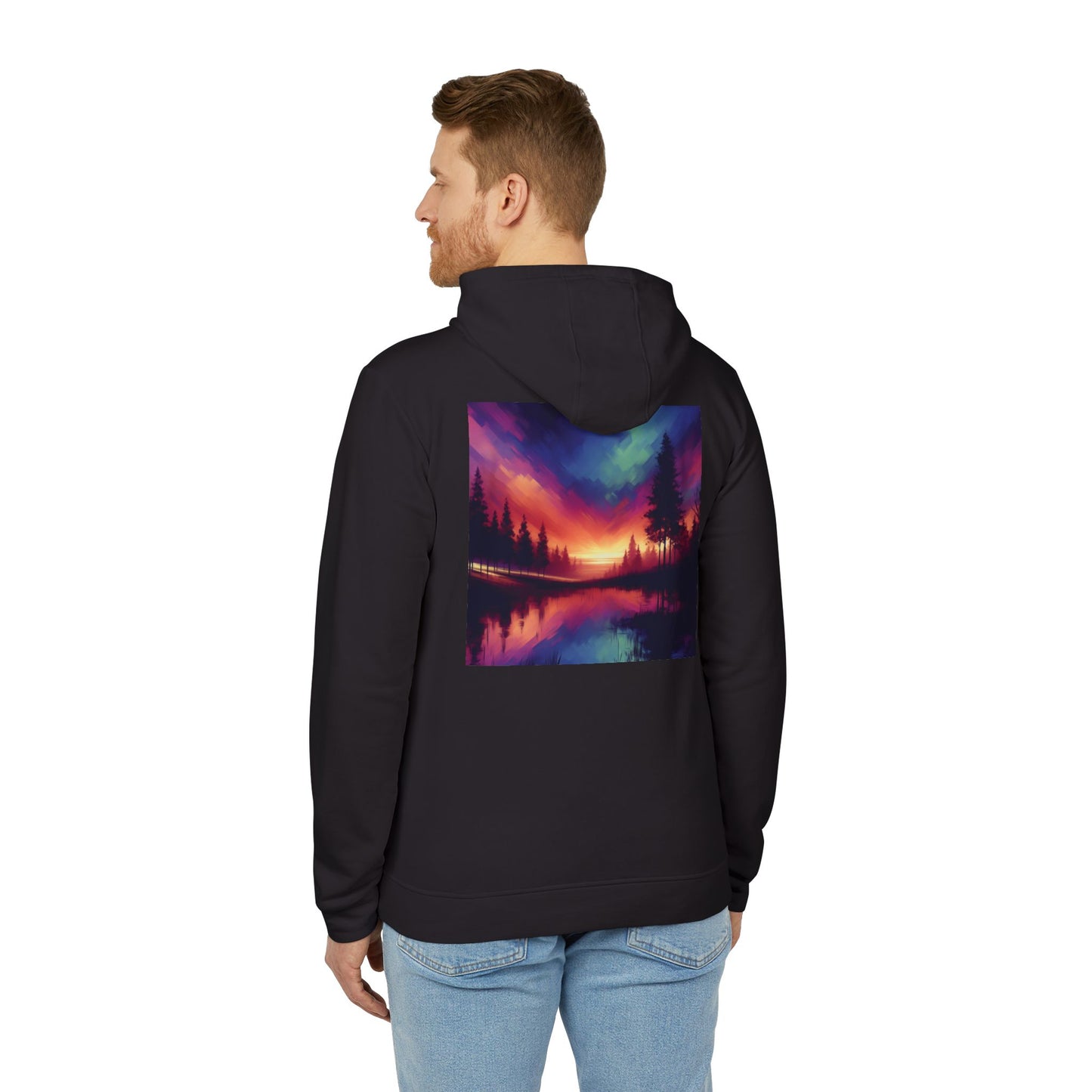 Adidas Unisex Fleece Hoodie,Abstract Sunrise, - Original Prints Co