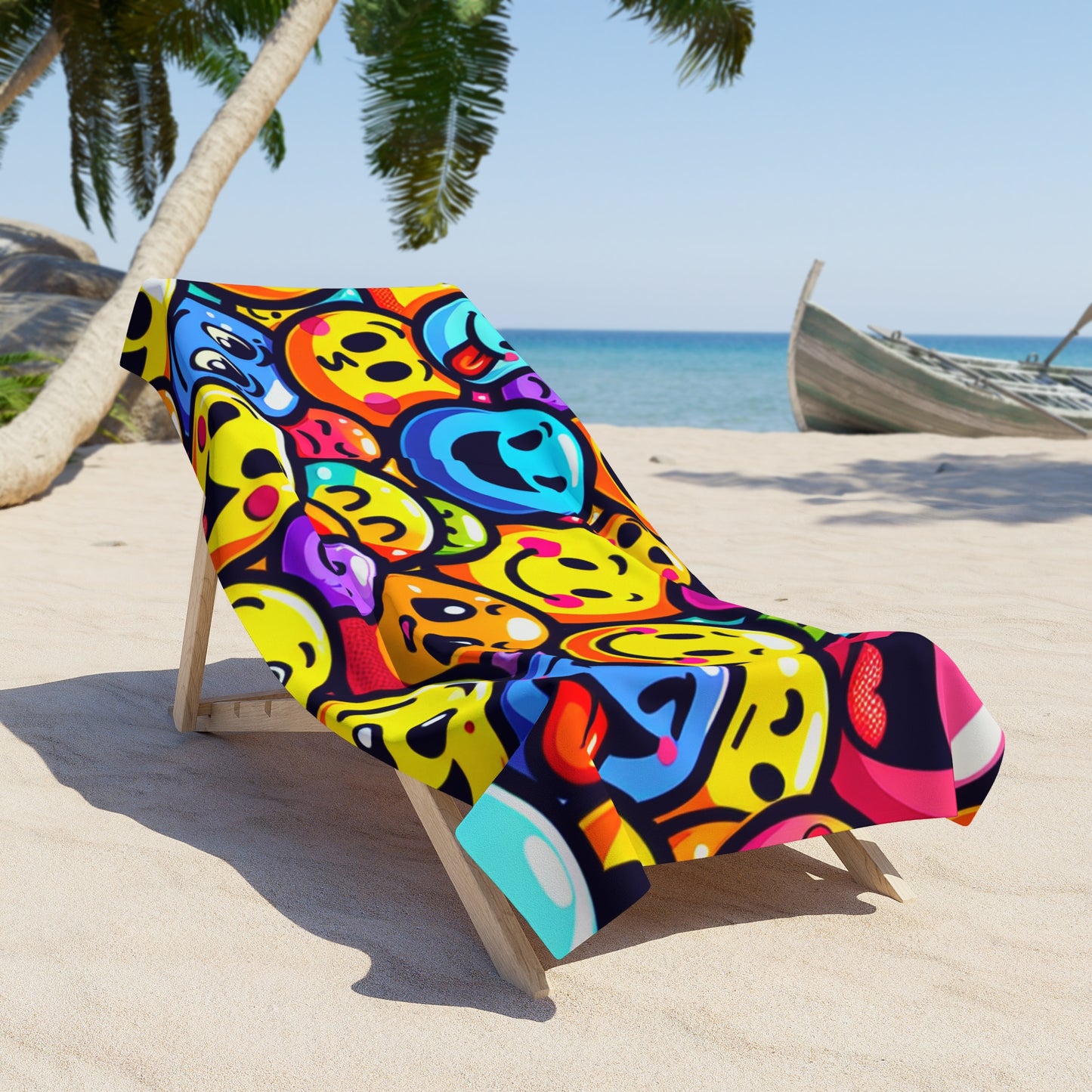 Beach Towel, Smiley Faces - Original Prints Co