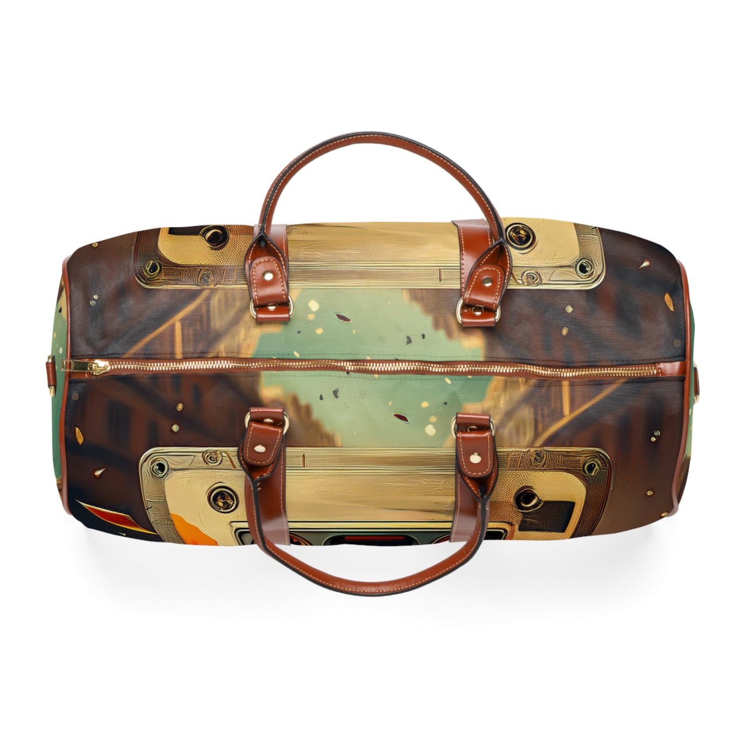 Retro Waterproof Travel Bag - Vintage Cassette Design for Adventurers - Original Prints Co