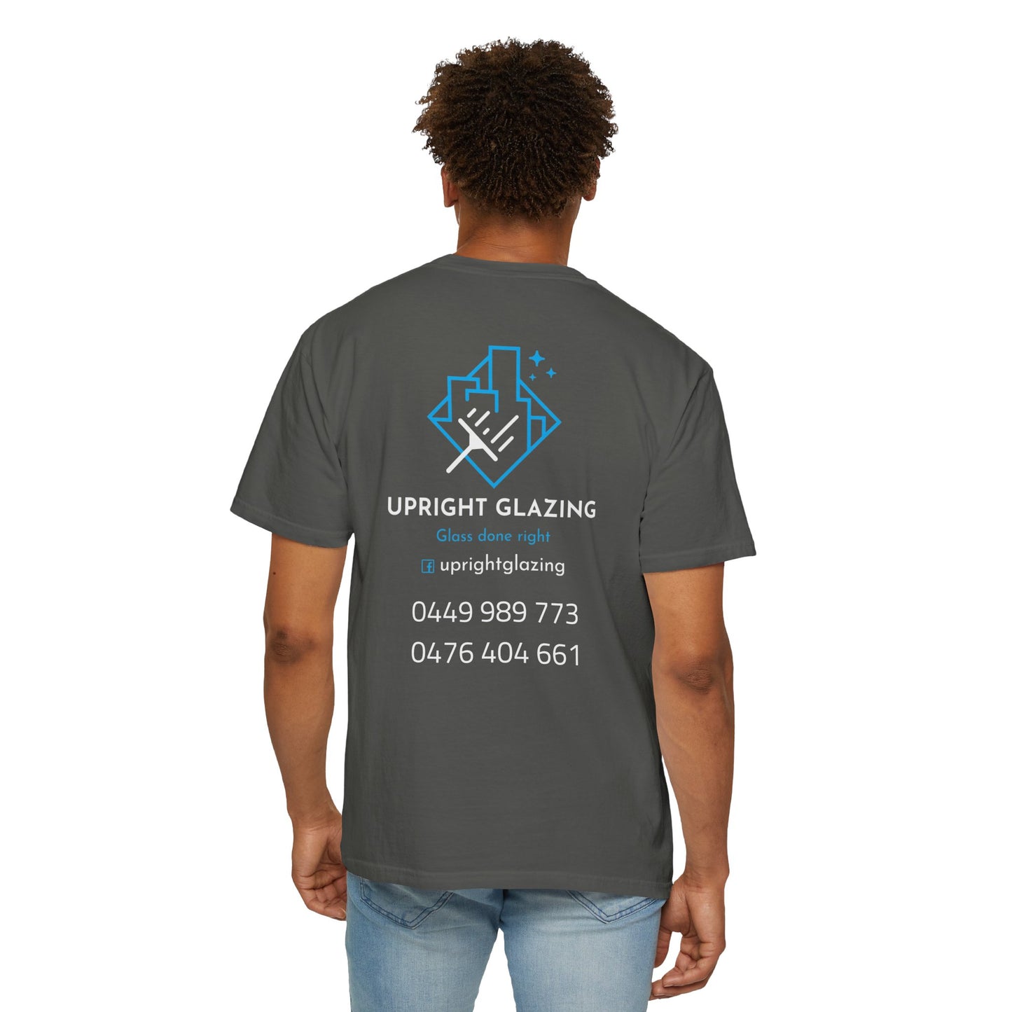 Custom Business T-shirt for Upright Glazing, Unique Gift, Casual Wear, Branded Merchandise, Unisex Apparel