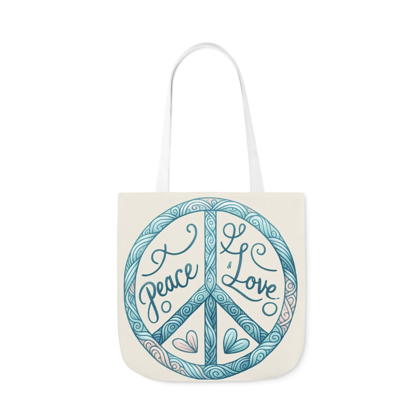 Peace & Love, Canvas Tote Bag.