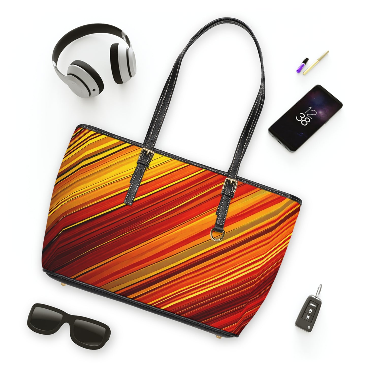 Vibrant PU Leather Shoulder Tote Bag