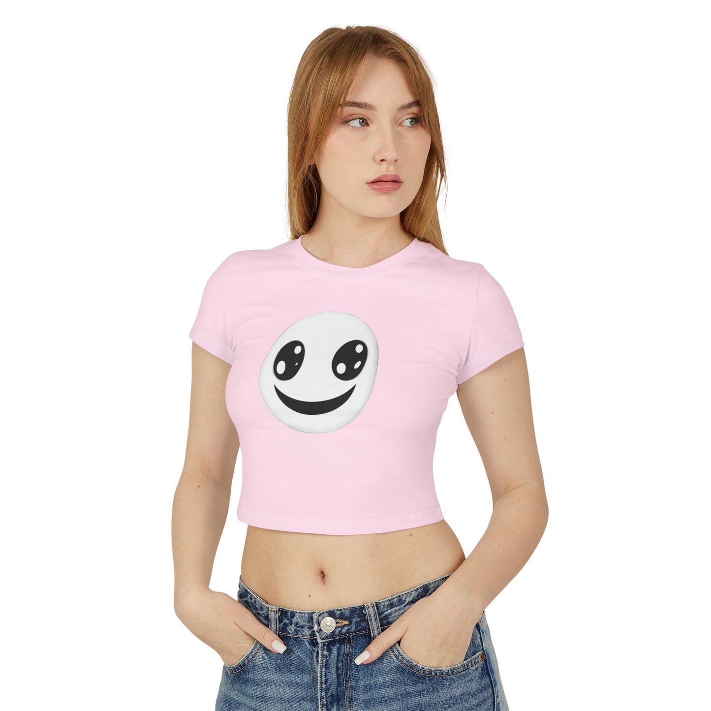 Smiley Face, Women's Baby Tee