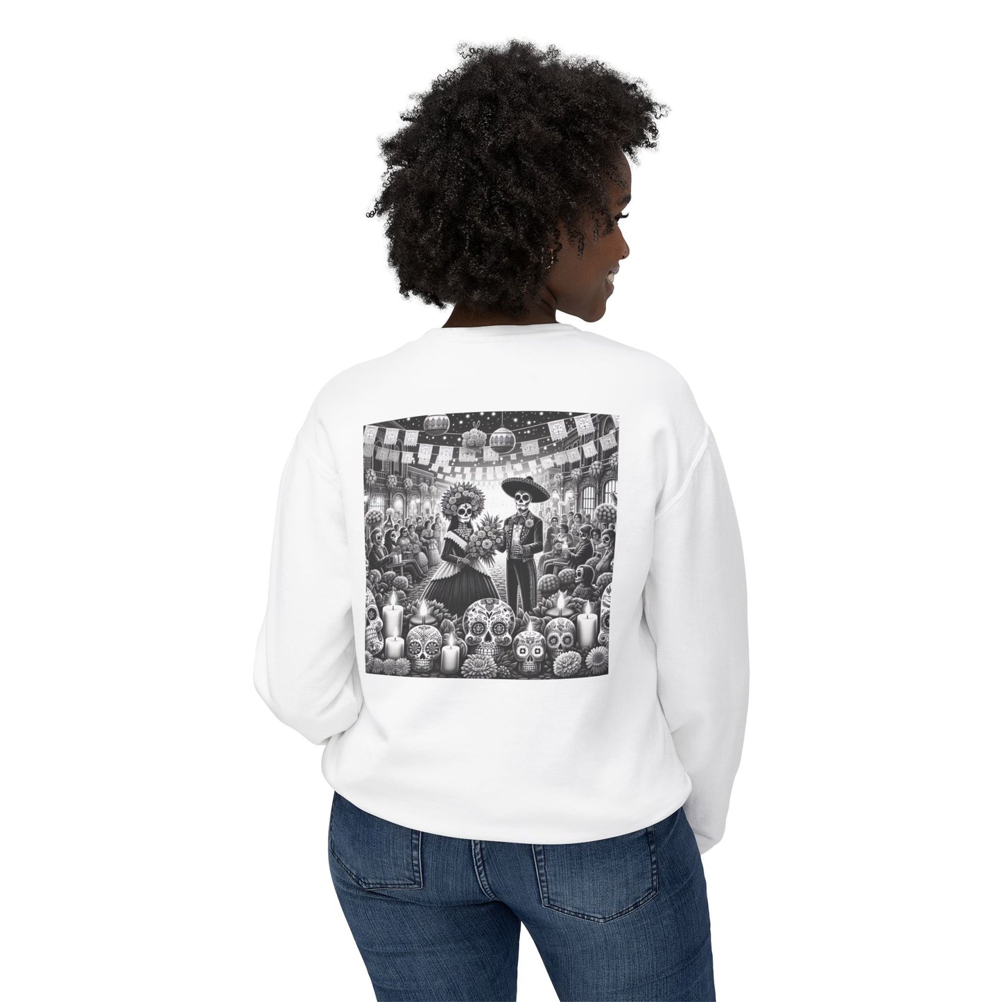 Skull Sweatshirt - Unisex Lightweight Crewneck