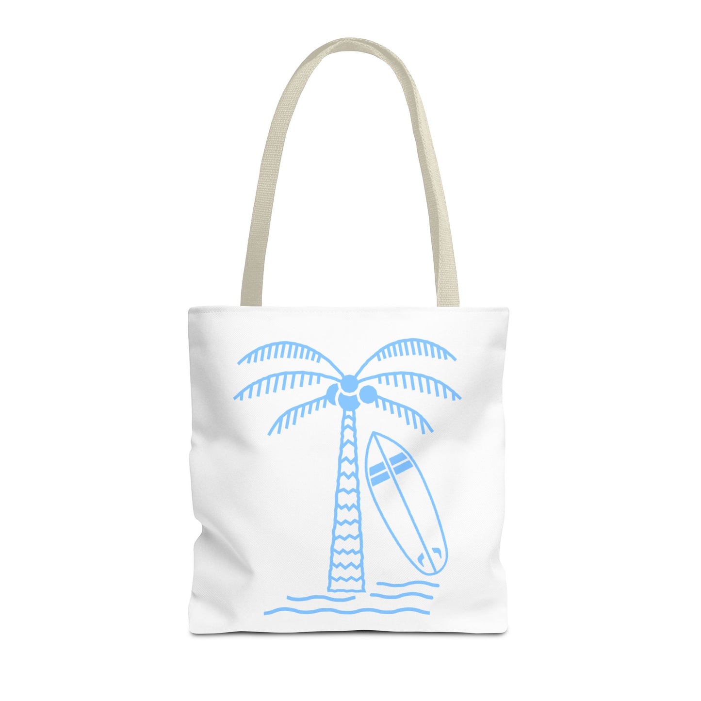 Palm Tree, Surf Board, Tote Bag