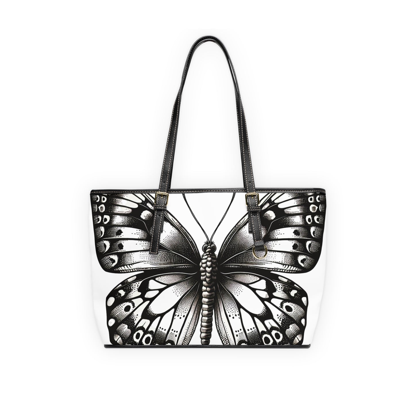 Elegant Butterfly Design PU Leather Shoulder Tote Bag