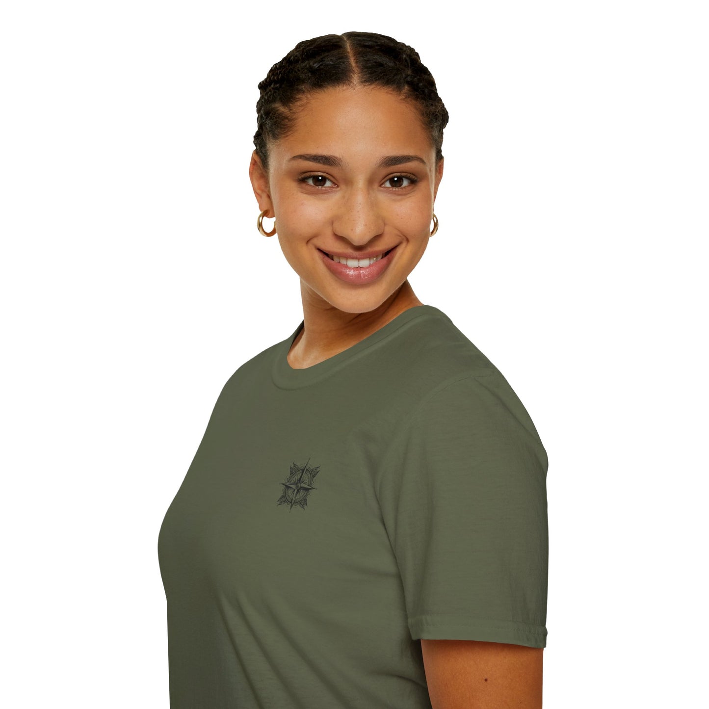 Adventure Compass Unisex Softstyle T-Shirt - Explore & Navigate Your Journey