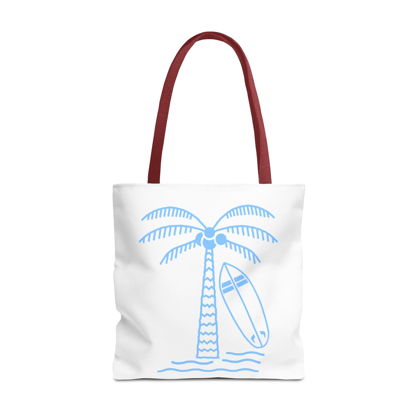 Palm Tree, Surf Board, Tote Bag