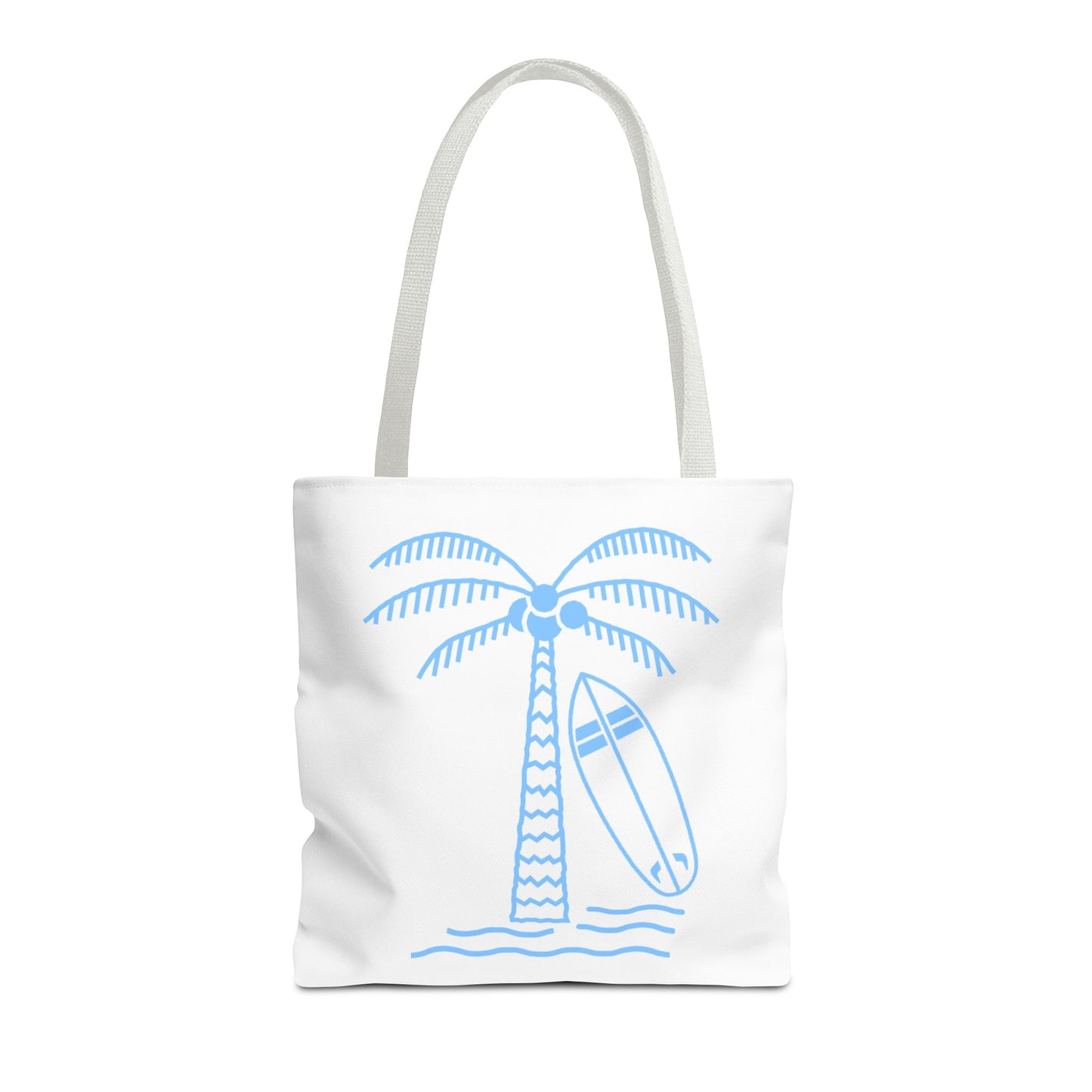 Palm Tree, Surf Board, Tote Bag