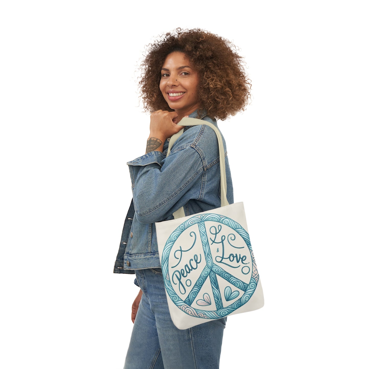 Peace & Love, Canvas Tote Bag.