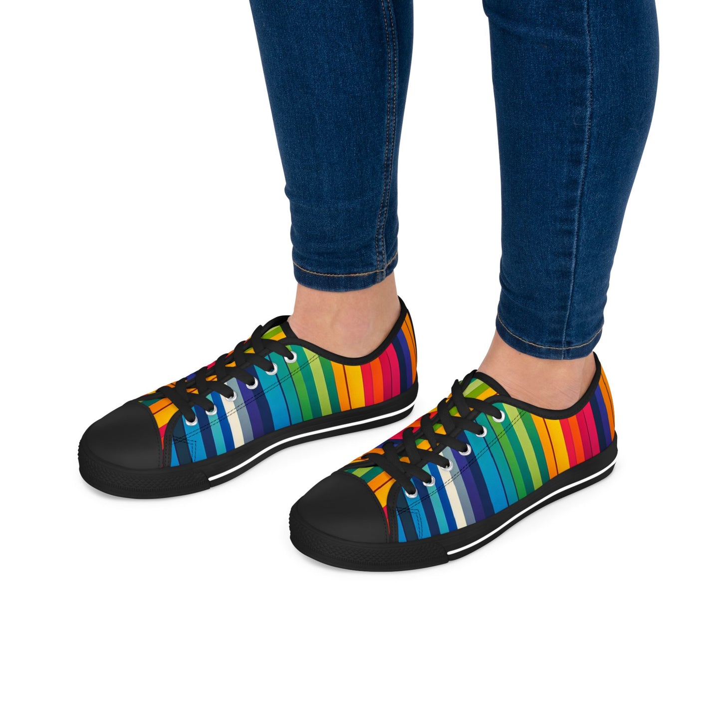 Vibrant Rainbow Women's Low Top Sneakers