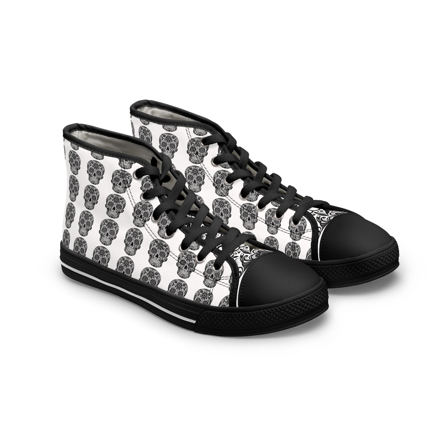 Womens High Top Skull Pattern Sneakers