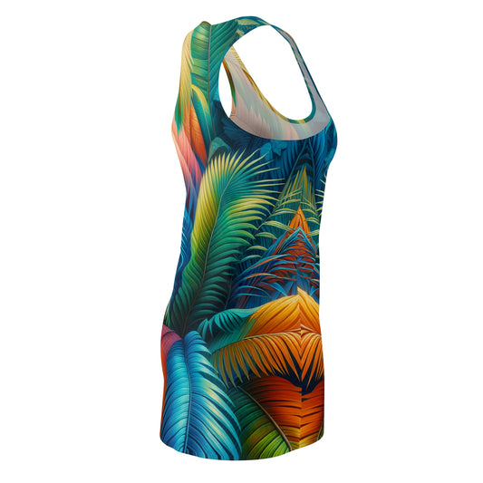 Tropical Leaf Racerback Dress for Women