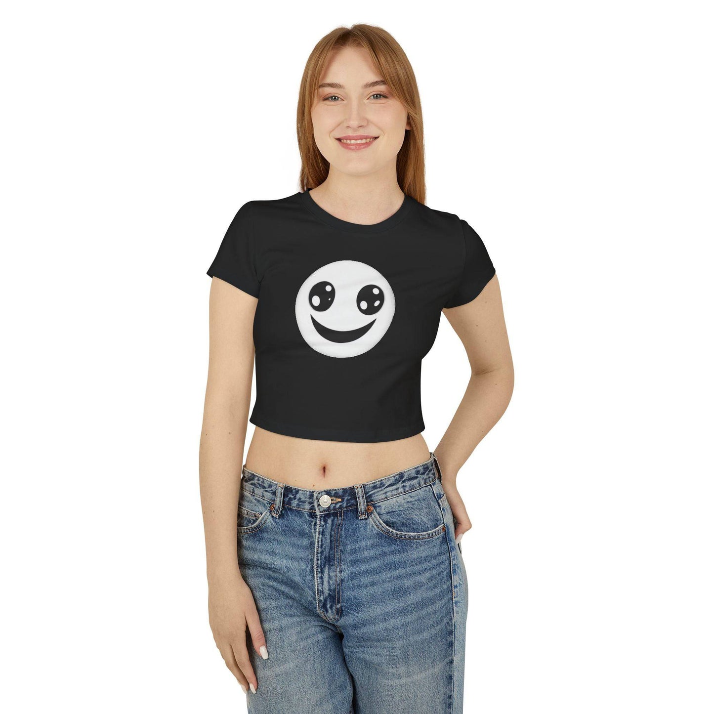 Smiley Face, Women's Baby Tee