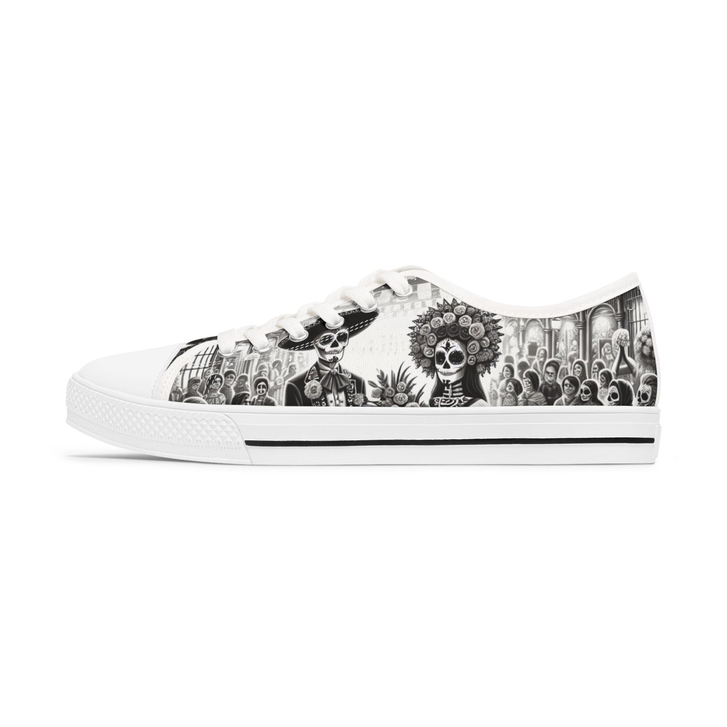 Day of the Dead Inspired Women's Low Top Sneakers