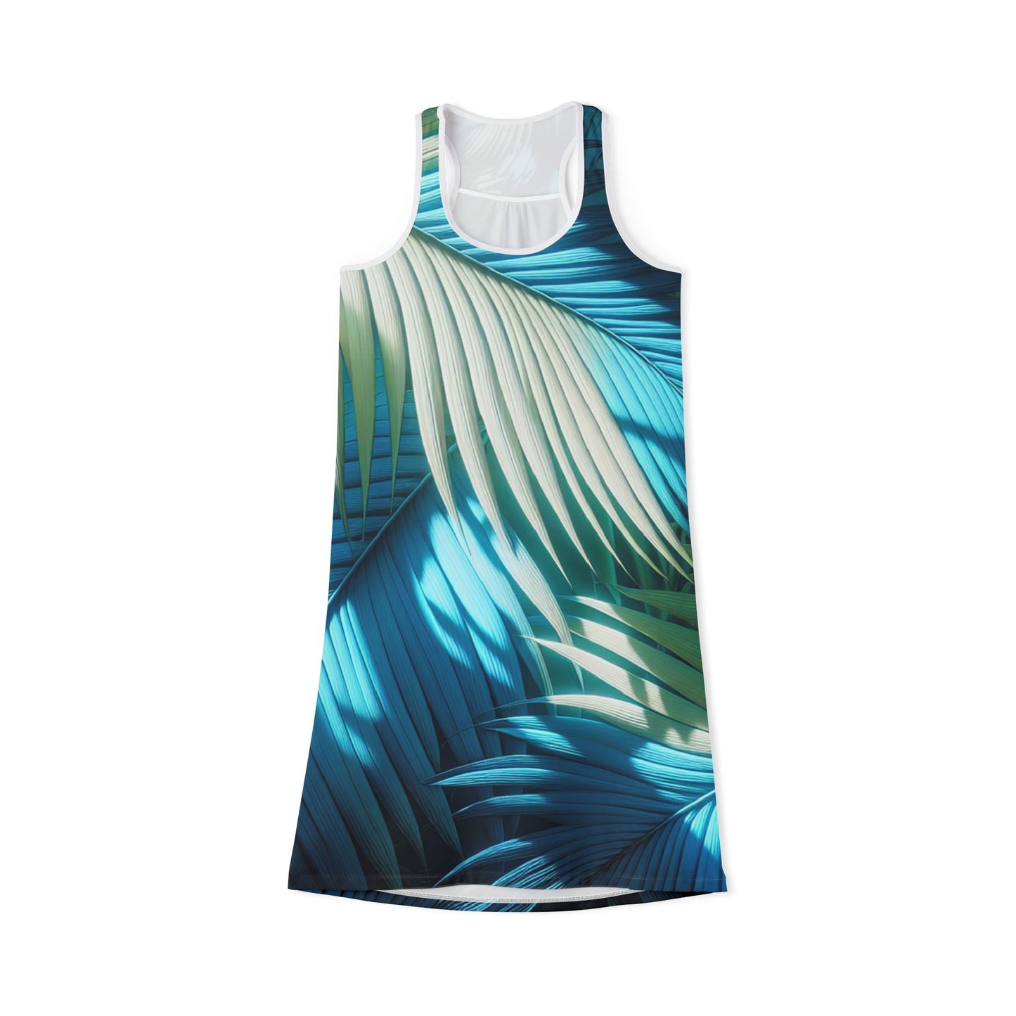 Women's Racerback Dress, Palm Leaves