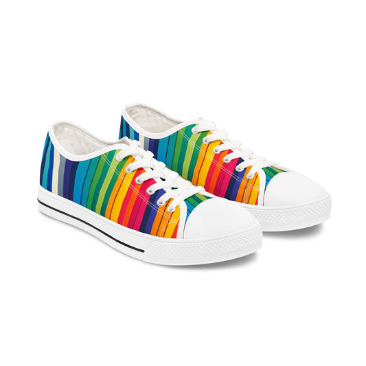 Vibrant Rainbow Women's Low Top Sneakers - Original Prints Co