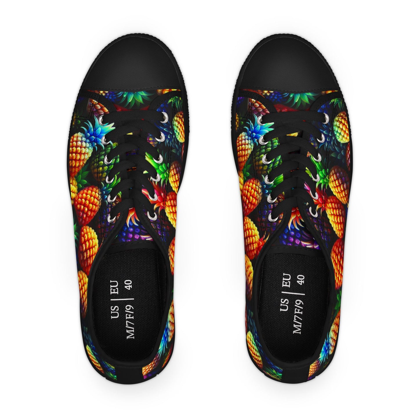 Pineapple Print Women's Low Top Sneakers