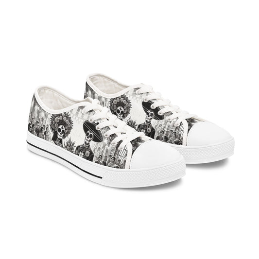 Day of the Dead Inspired Women's Low Top Sneakers