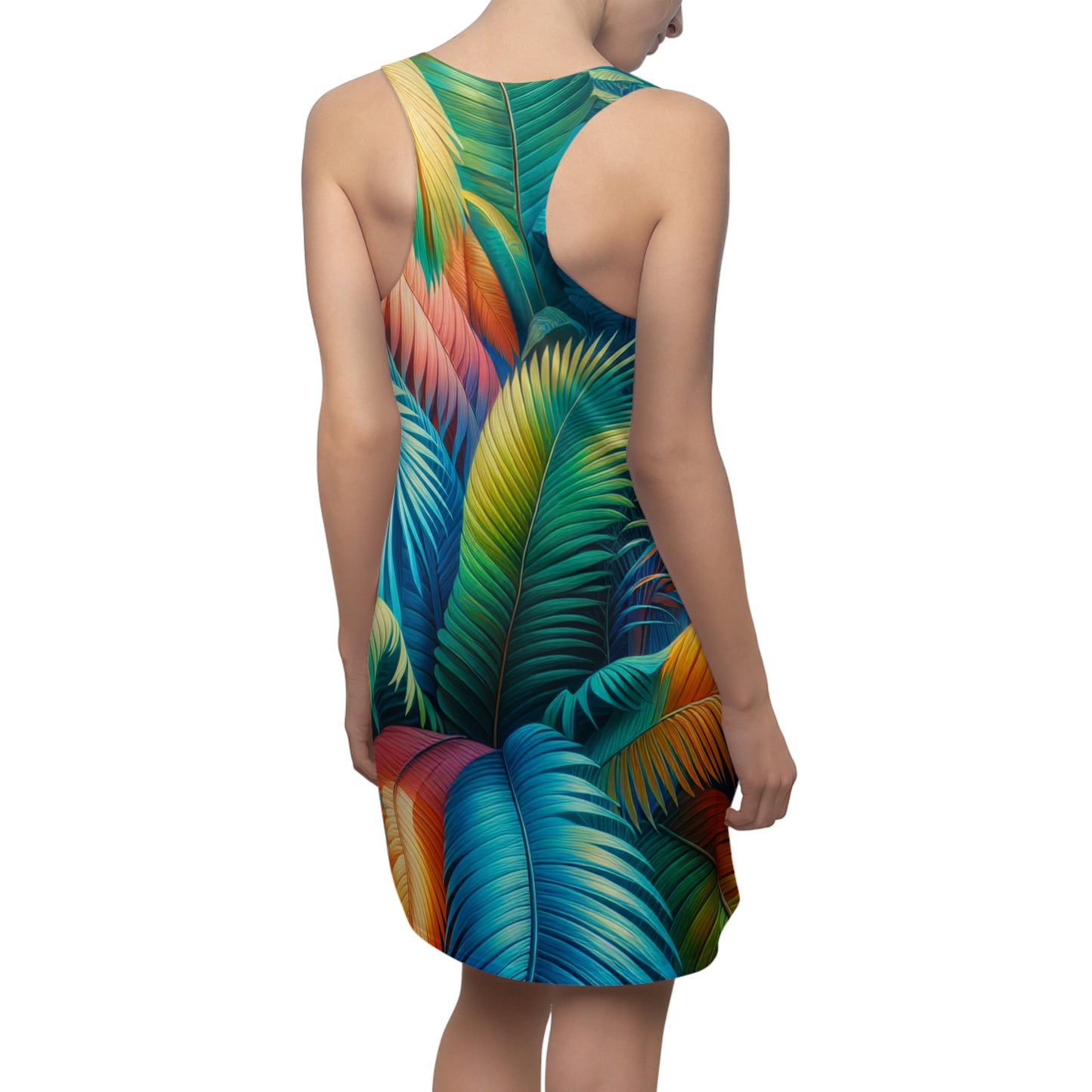 Tropical Leaf Racerback Dress for Women