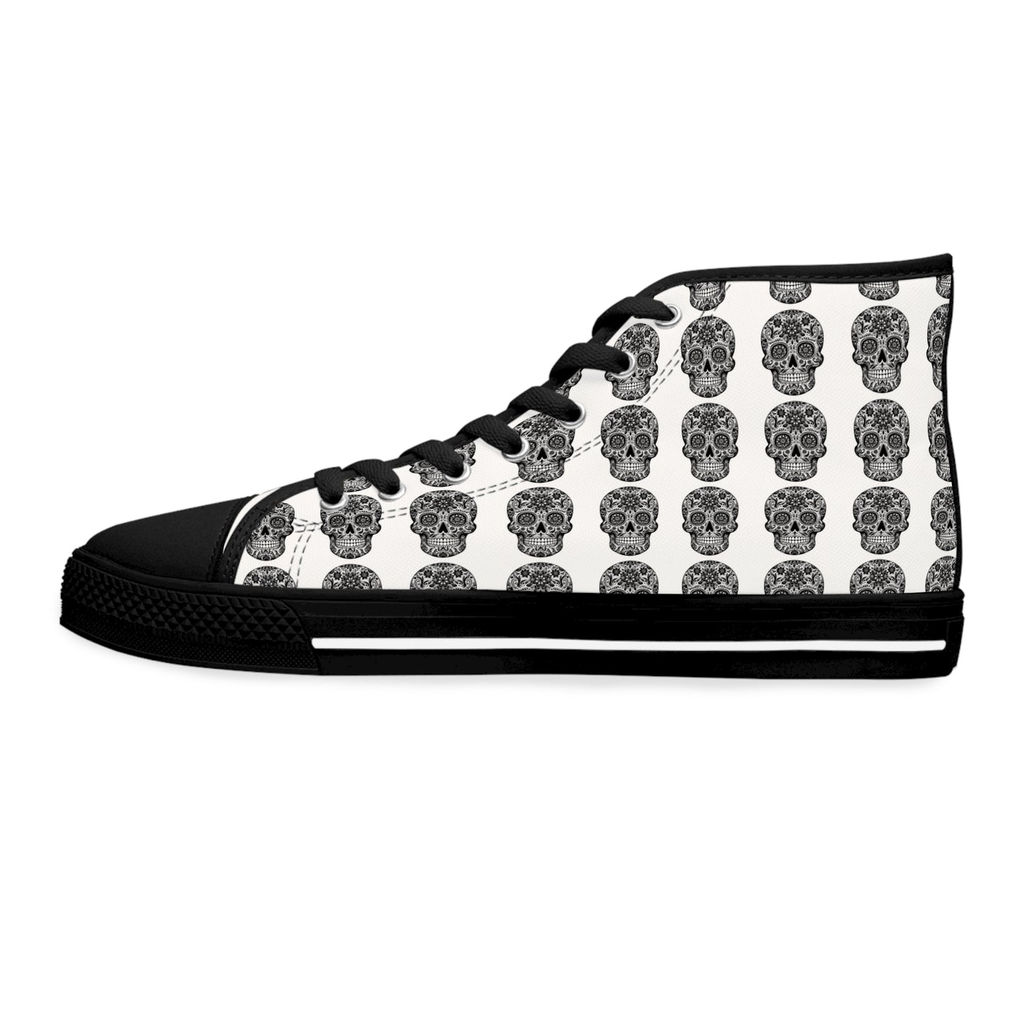 Womens High Top Skull Pattern Sneakers