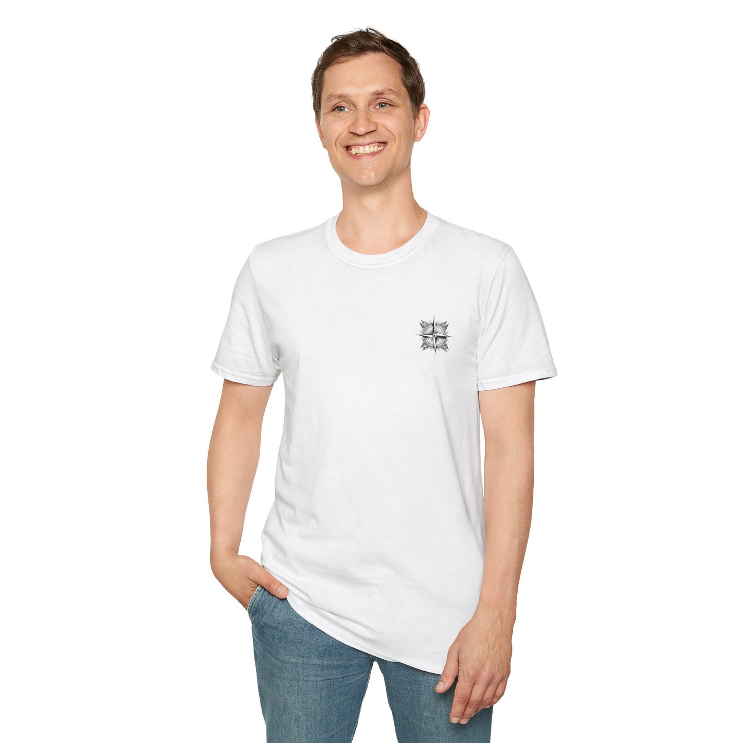 Adventure Compass Unisex Softstyle T-Shirt - Explore & Navigate Your Journey