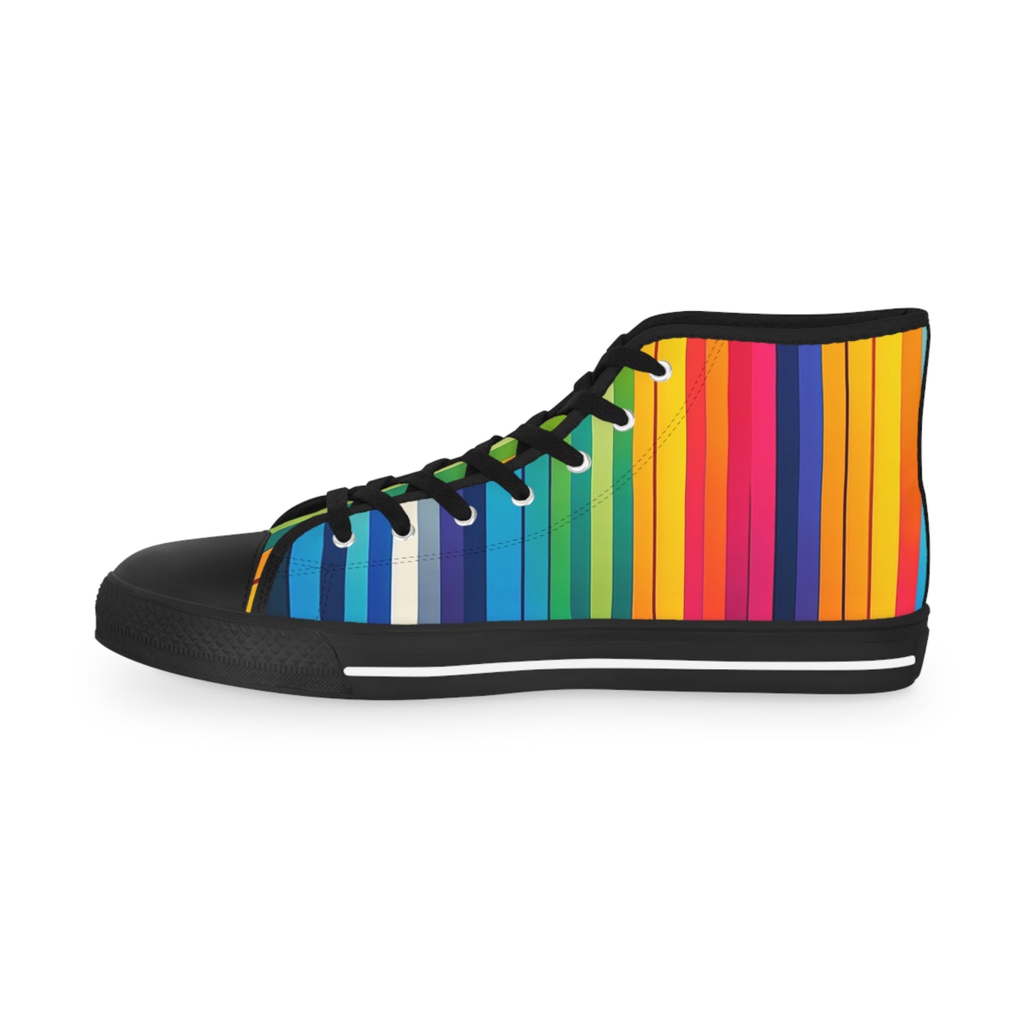 Vibrant Striped Mens High Top Sneakers