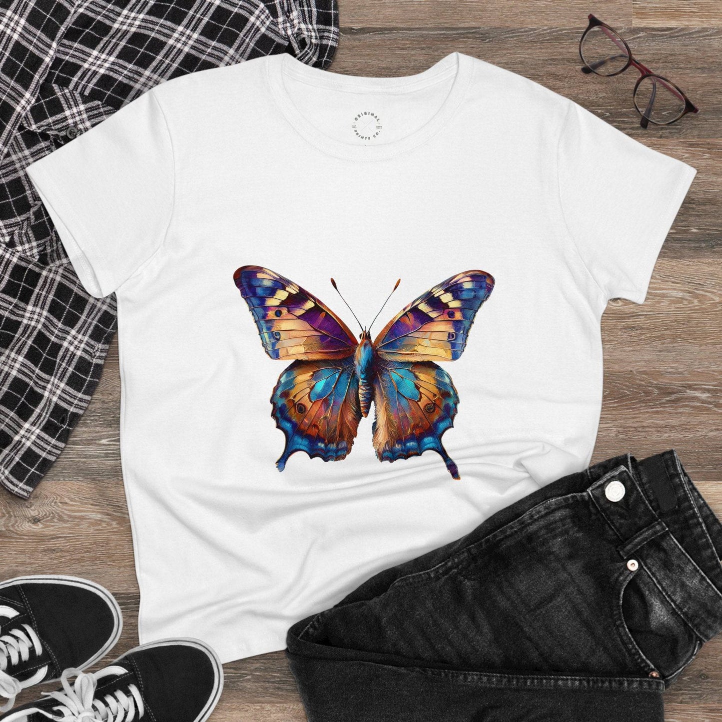 Women's Cotton Tee, Butterflies 