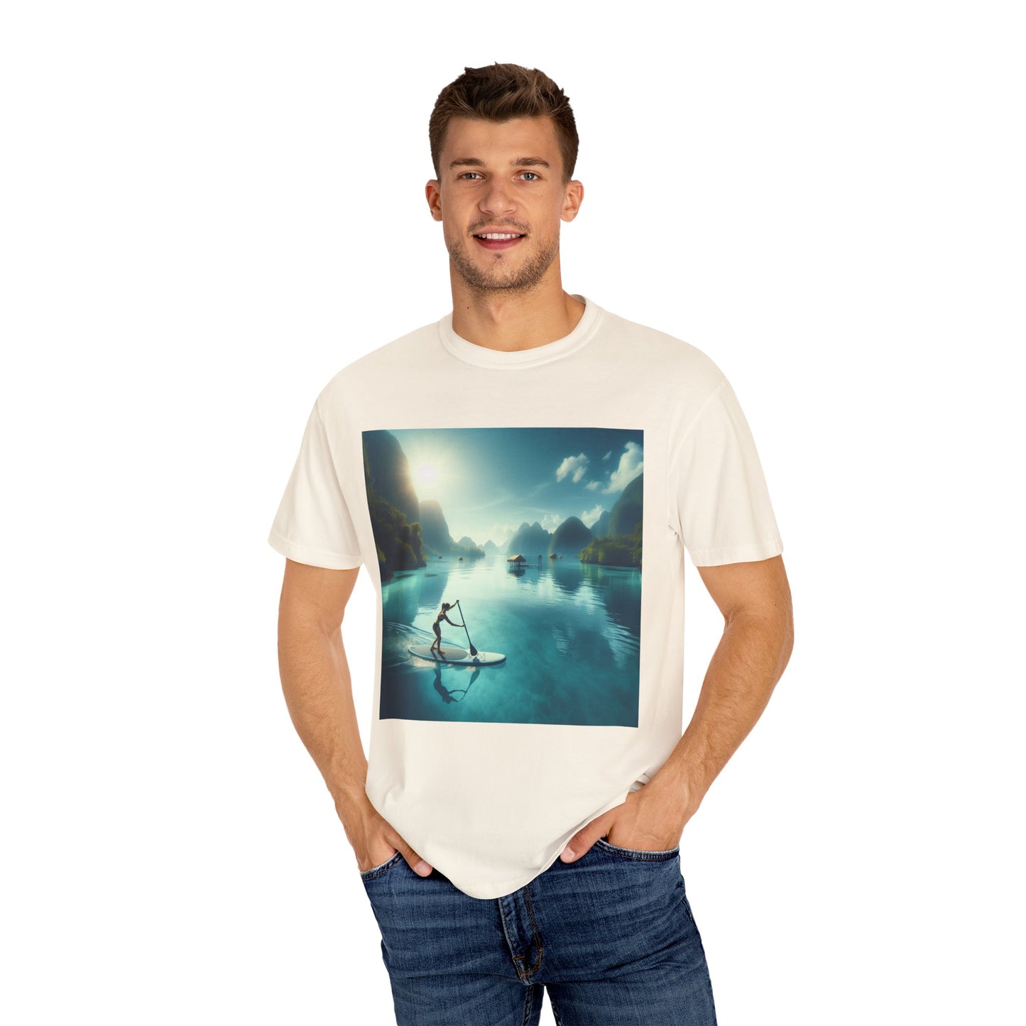 Paddle Boarding, Unisex Garment-Dyed T-shirt