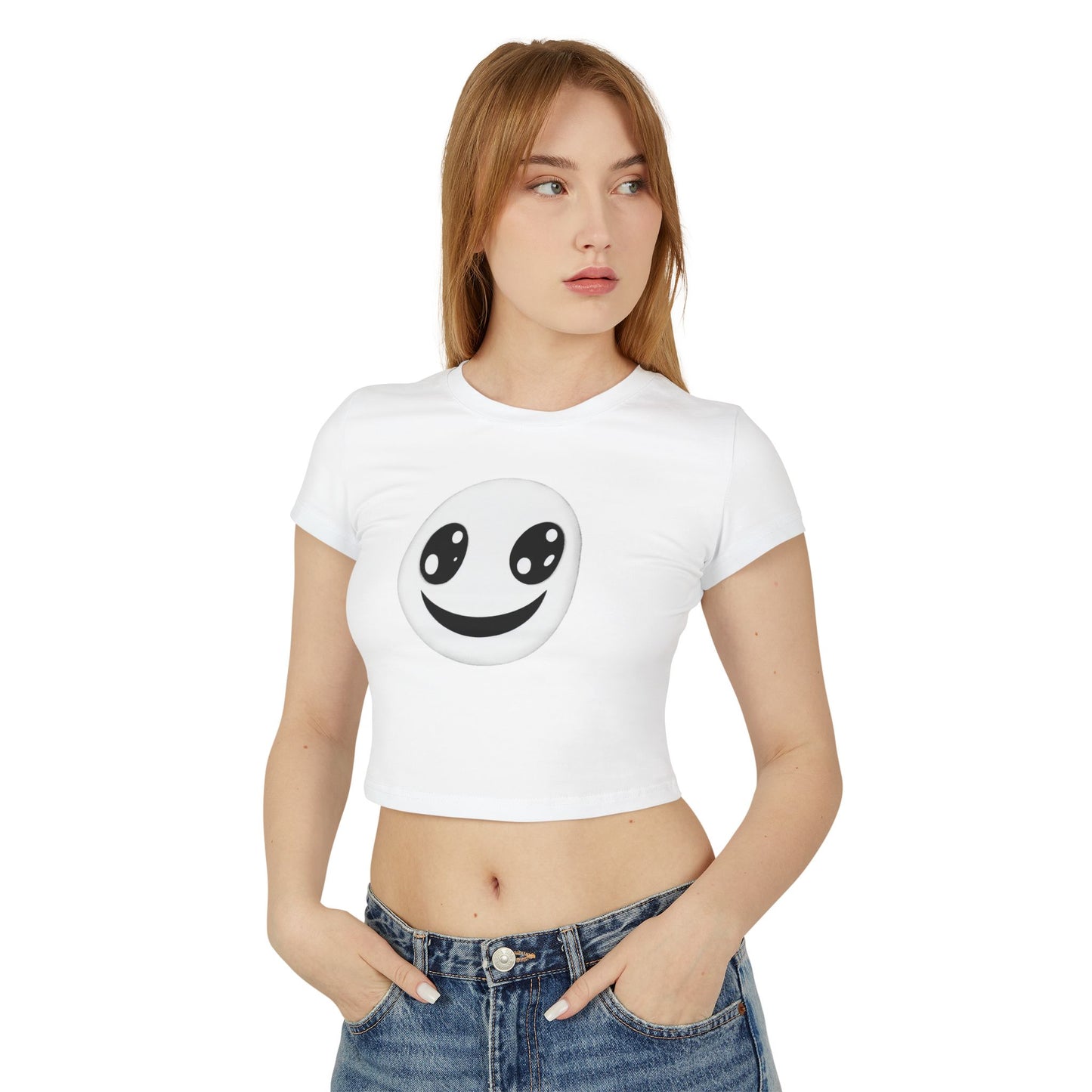 Smiley Face, Women's Baby Tee