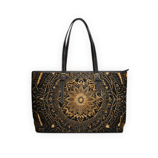 Bohemian PU Leather Shoulder Tote Bag with Mandala Design