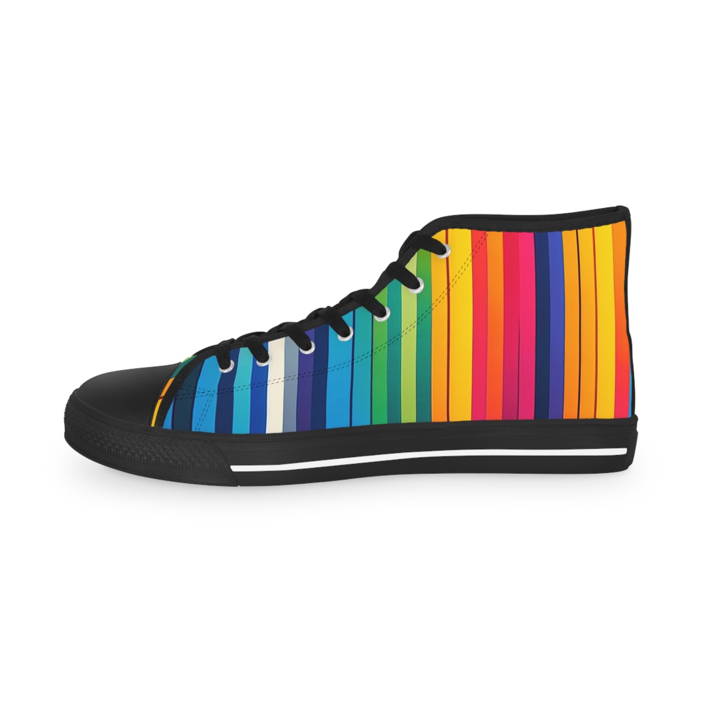 Vibrant Striped Mens High Top Sneakers