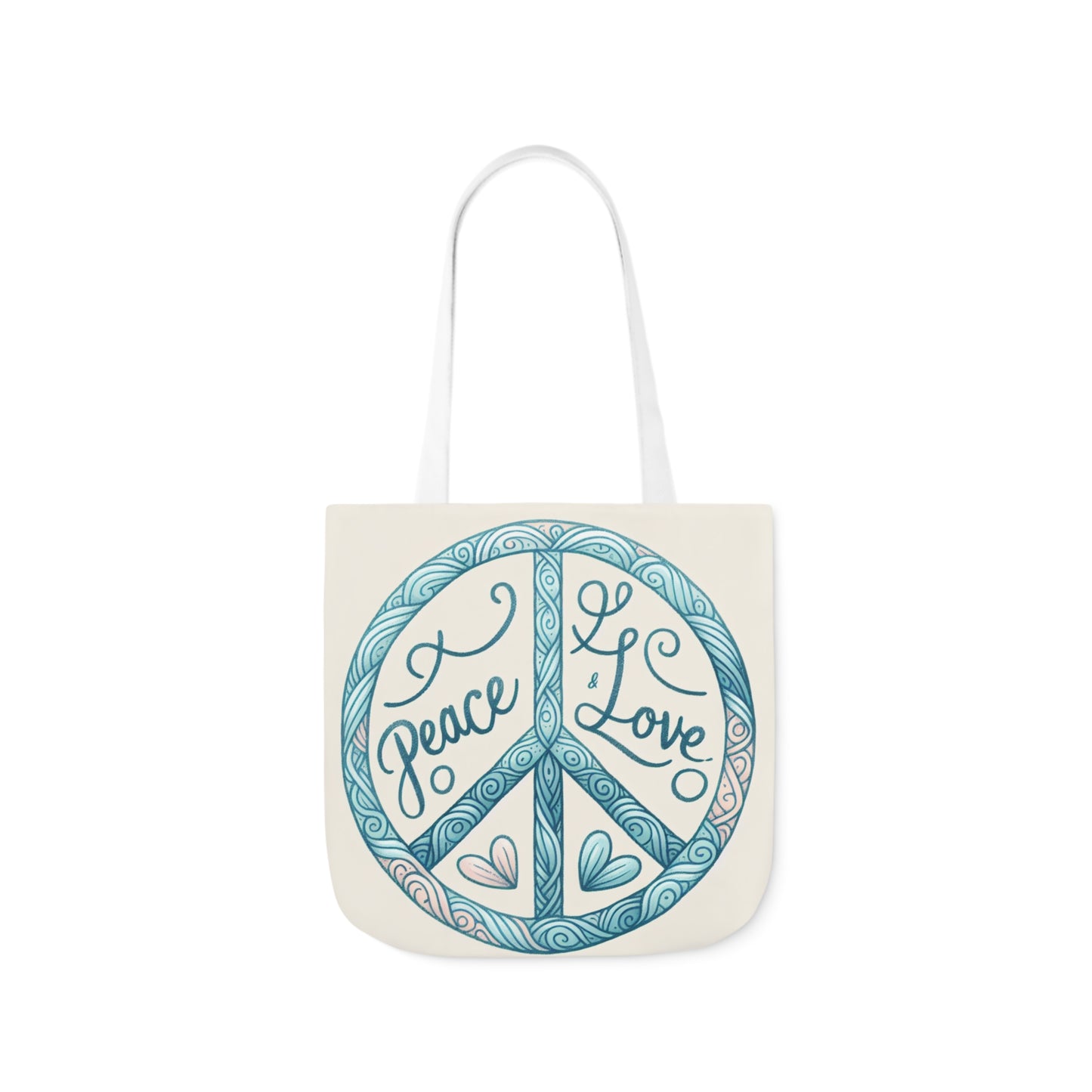 Peace & Love, Canvas Tote Bag.