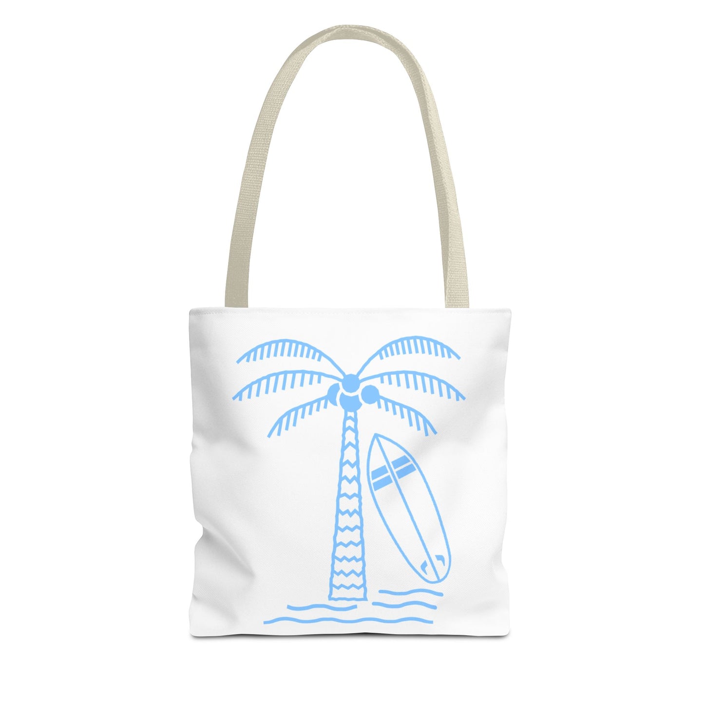 Palm Tree, Surf Board, Tote Bag