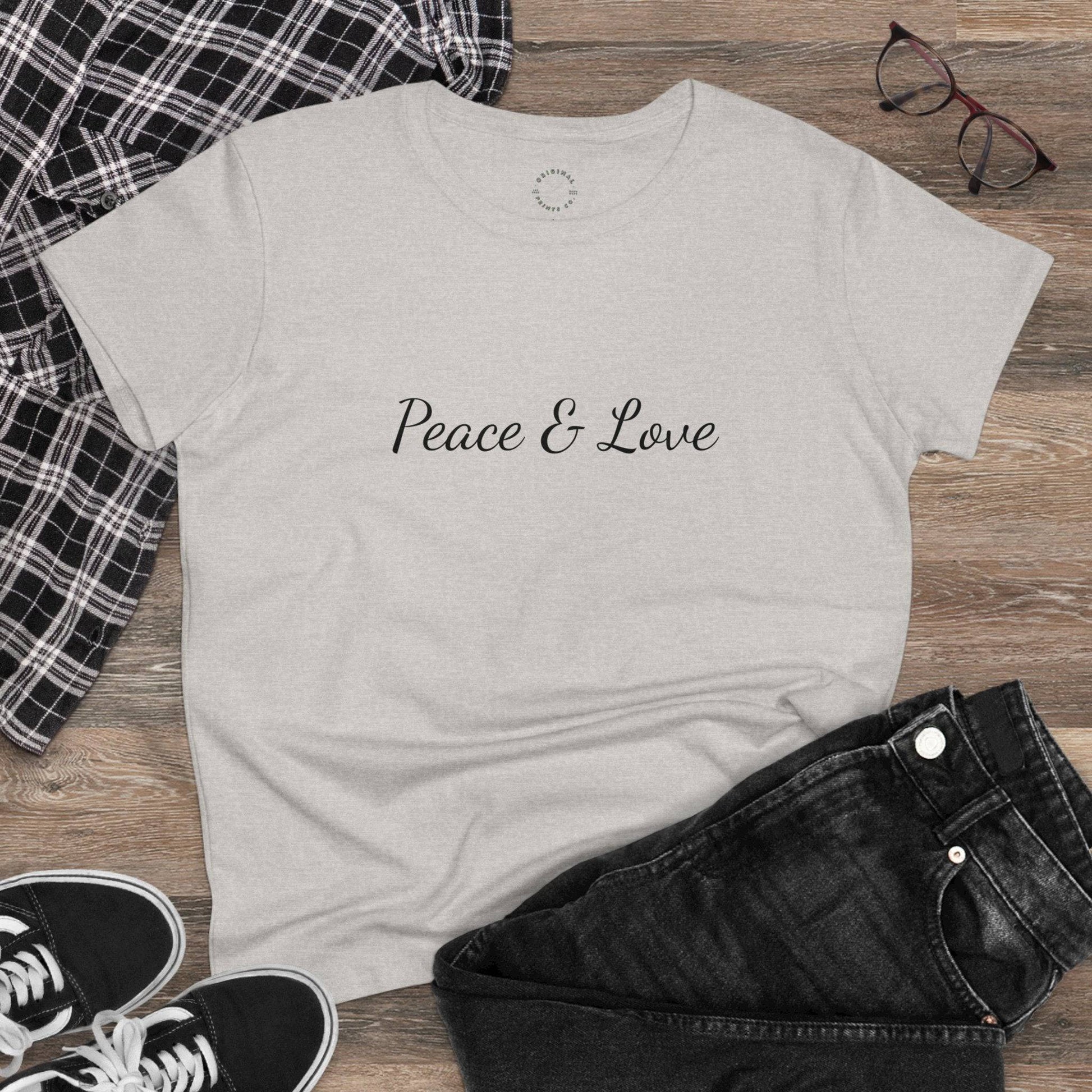 Peace & Love ,Women's Cotton Tee