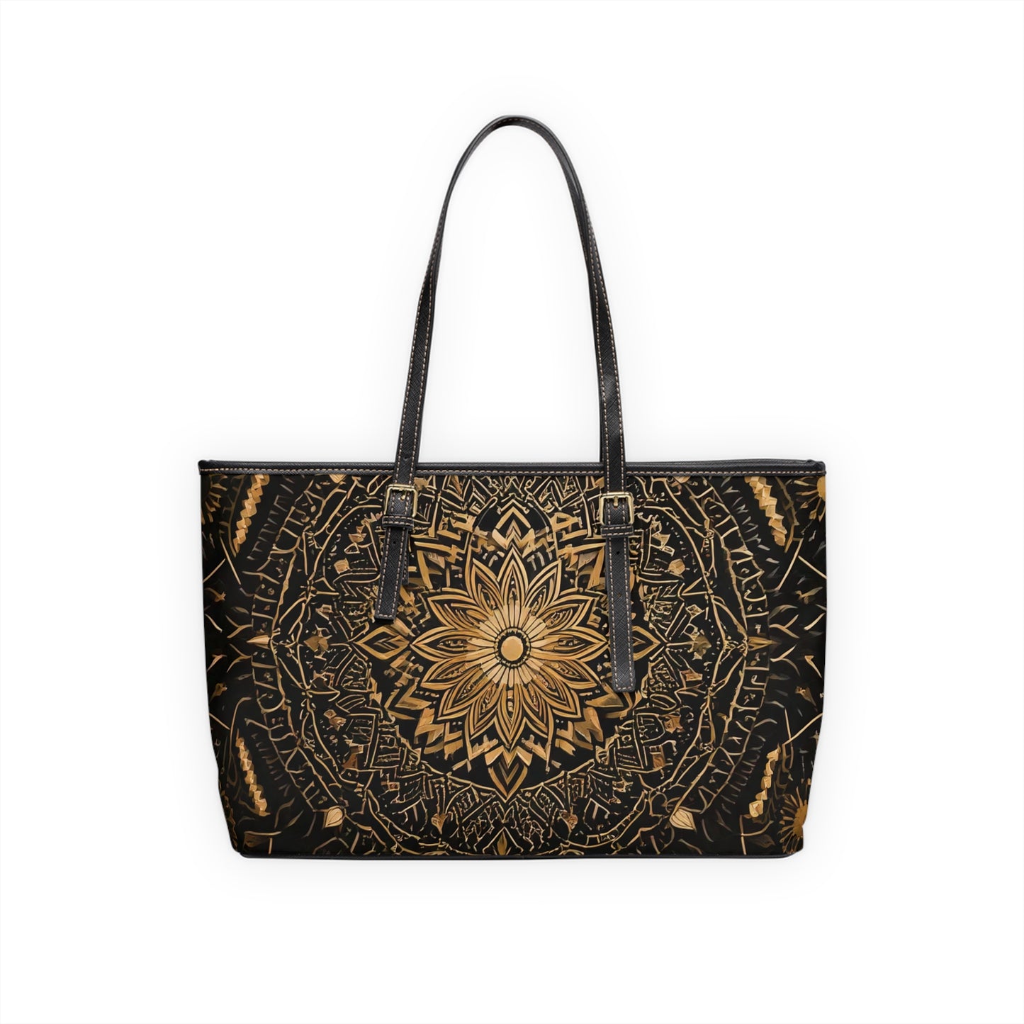 Bohemian PU Leather Shoulder Tote Bag with Mandala Design