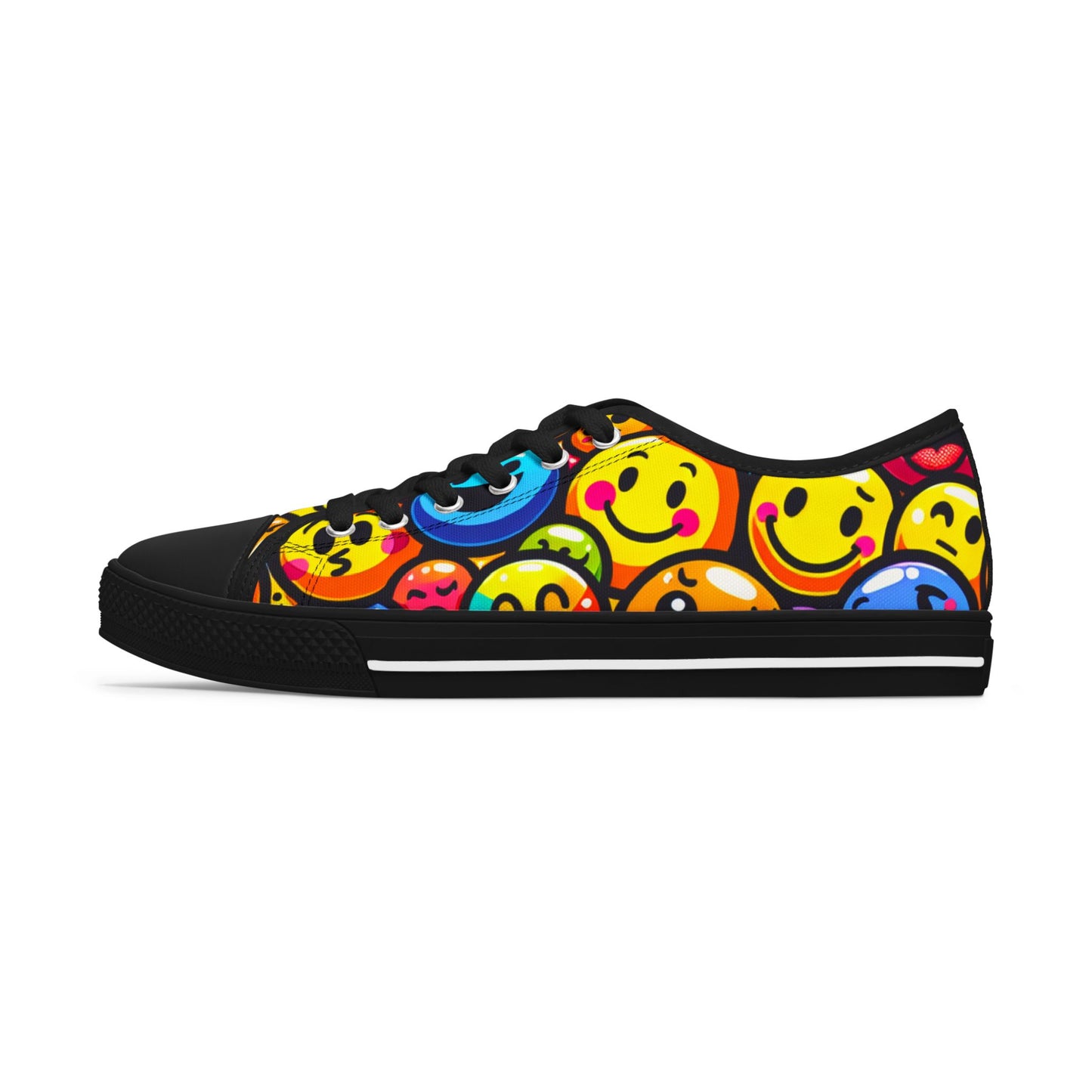 Colorful Smiley Face Low Top Sneakers for Women