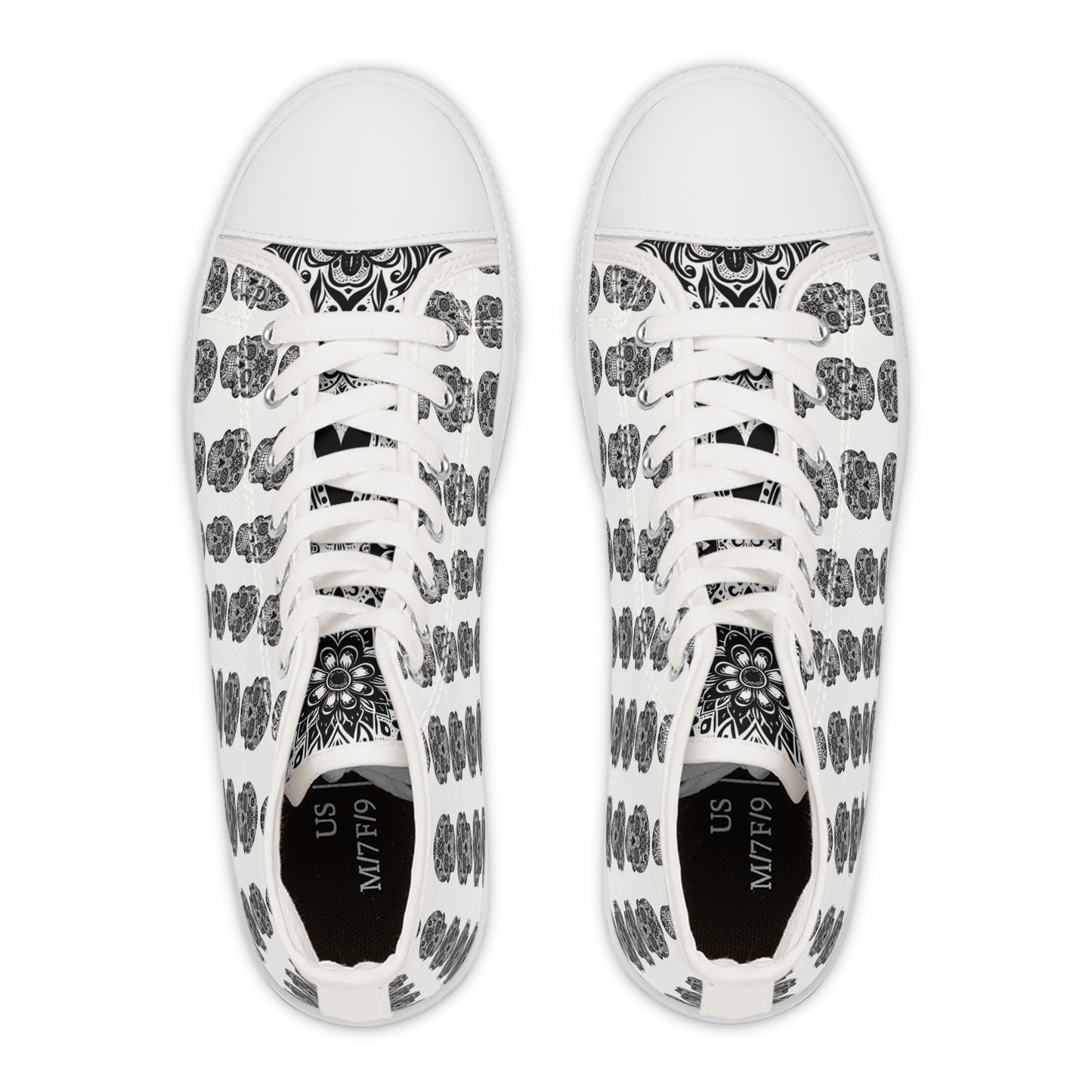 Womens High Top Skull Pattern Sneakers