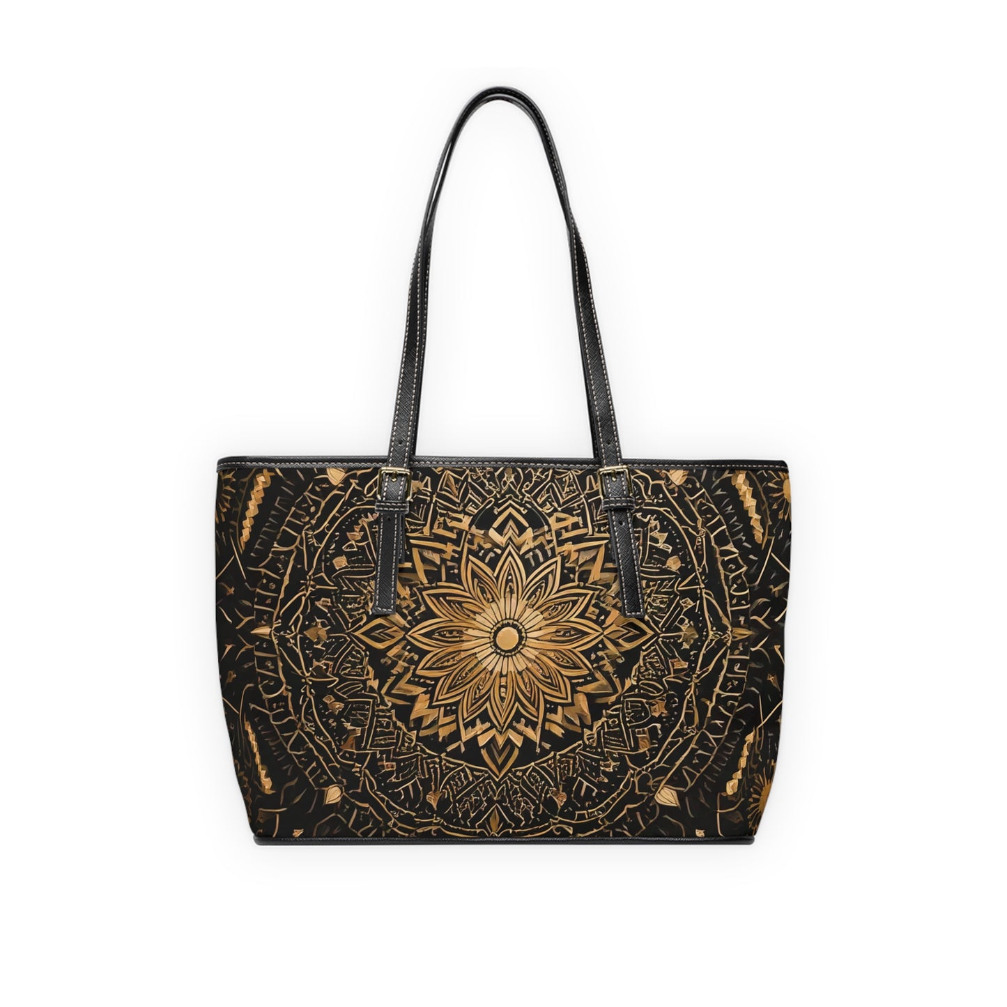 Bohemian PU Leather Shoulder Tote Bag with Mandala Design