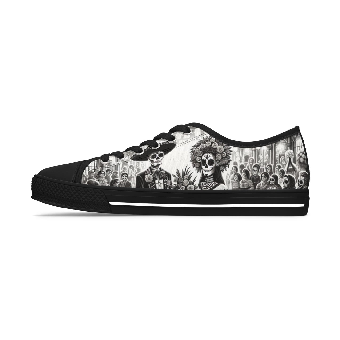 Day of the Dead Inspired Women's Low Top Sneakers