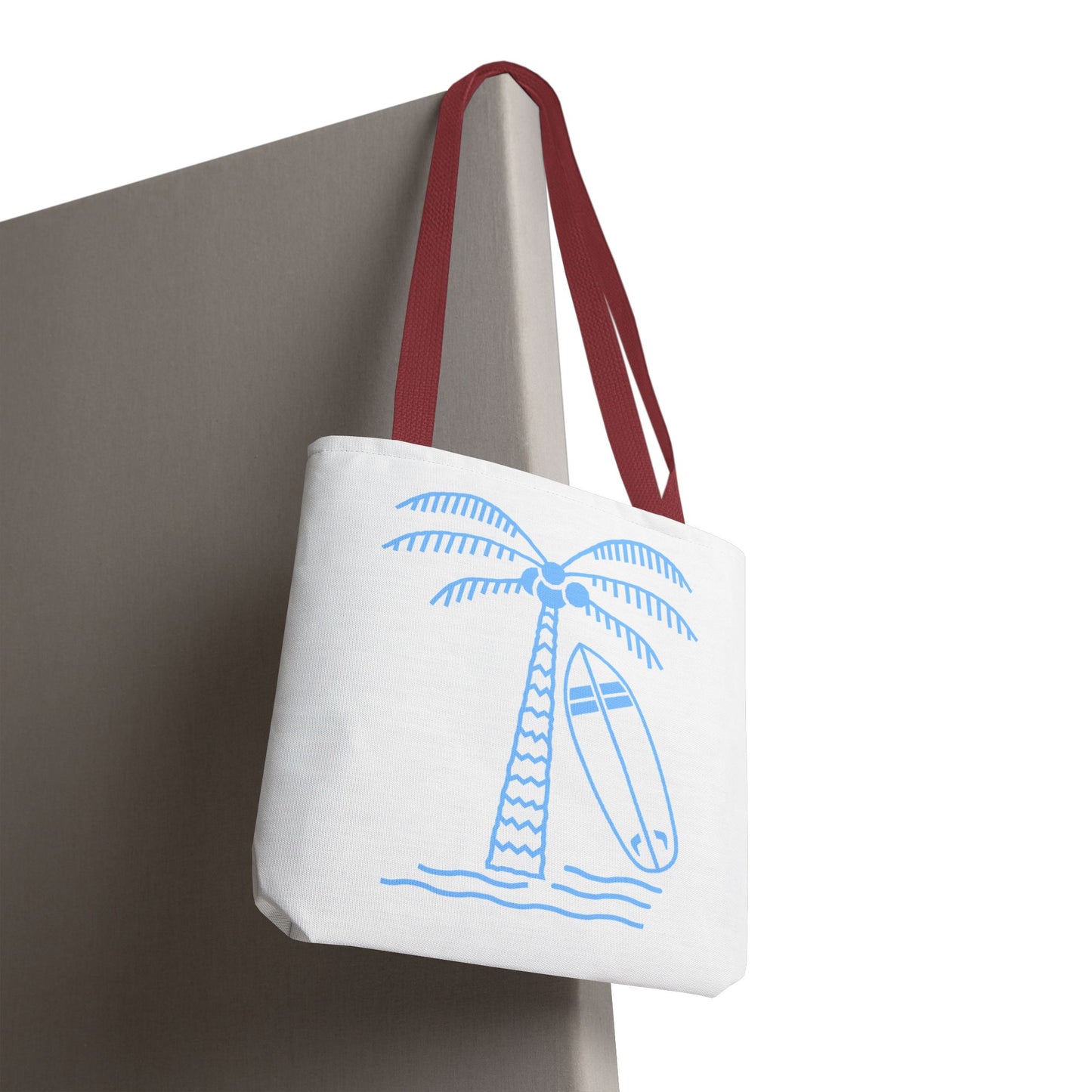 Palm Tree, Surf Board, Tote Bag