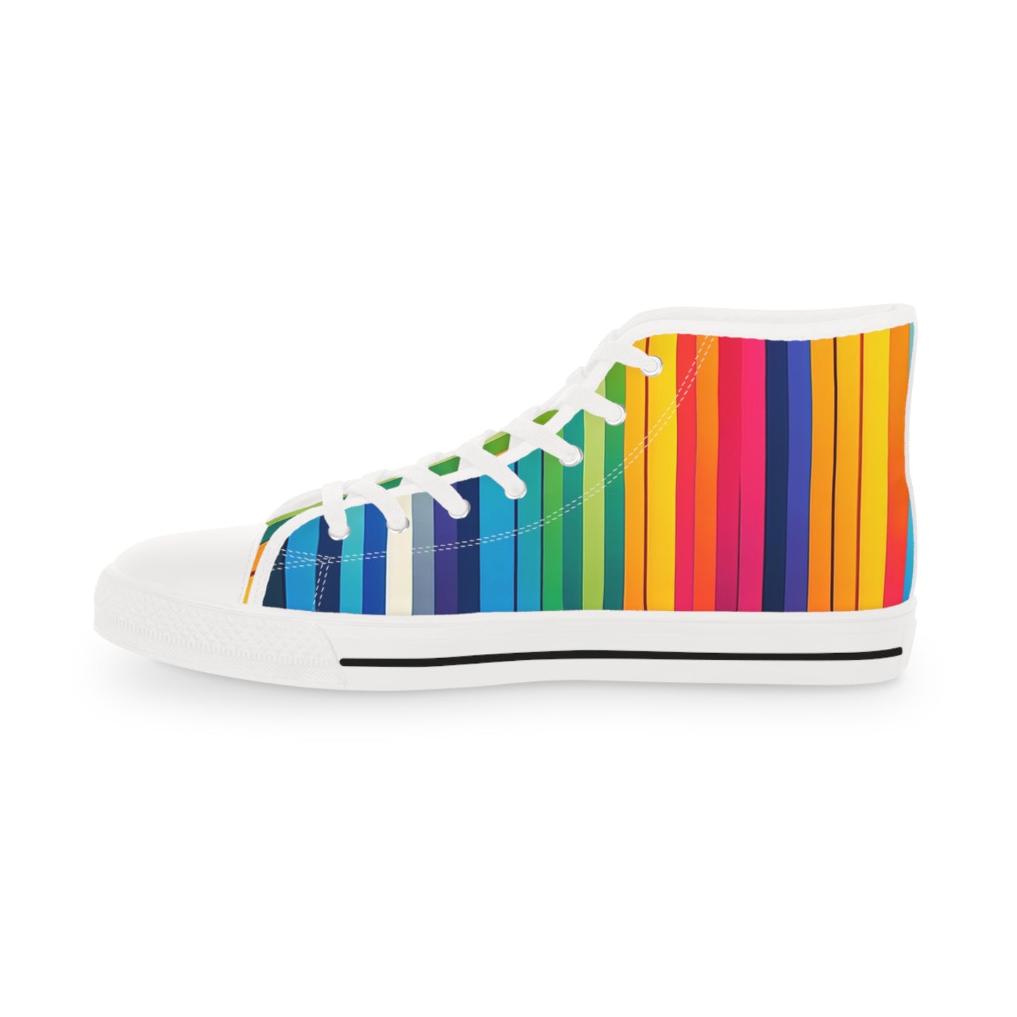 Vibrant Striped Mens High Top Sneakers