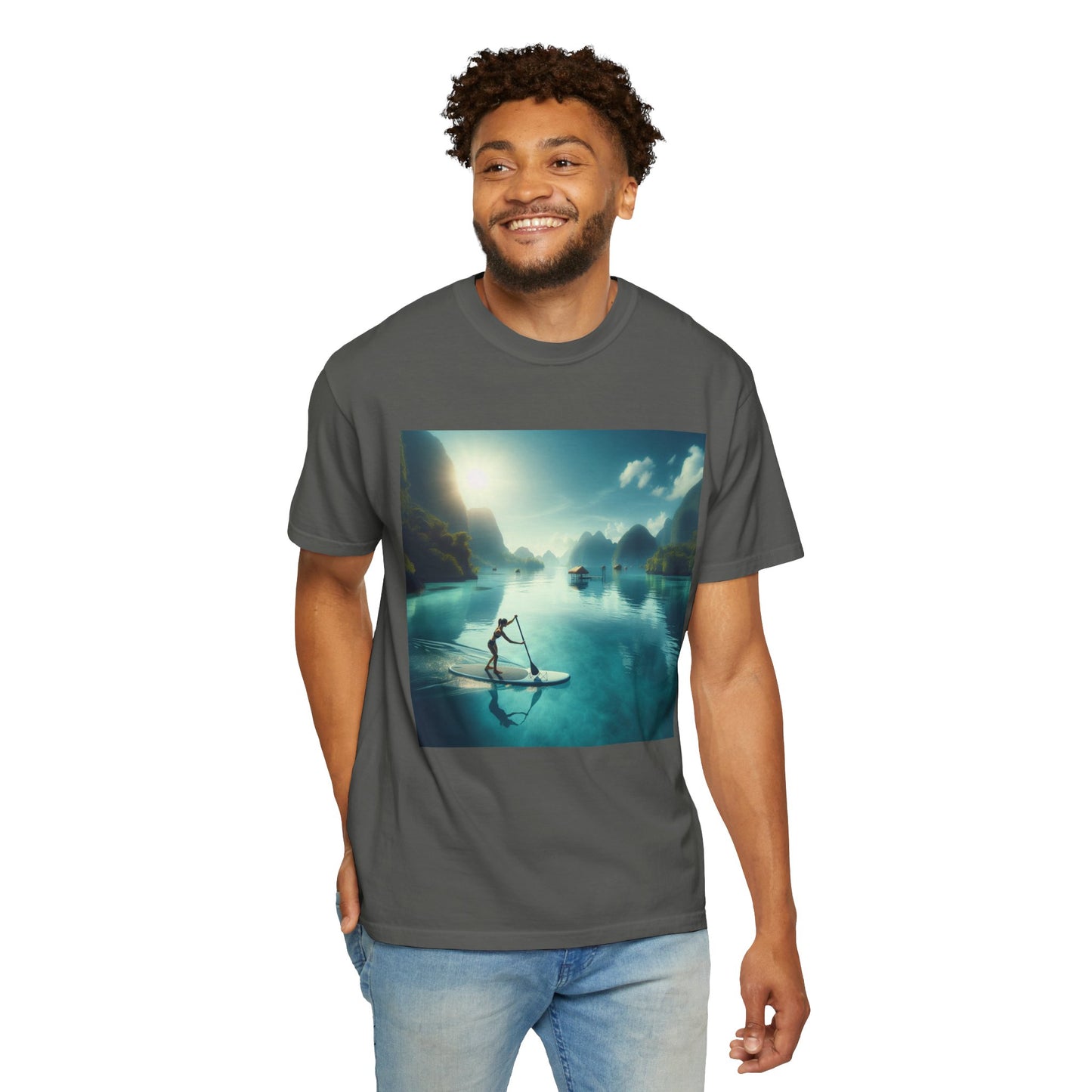 Paddle Boarding, Unisex Garment-Dyed T-shirt