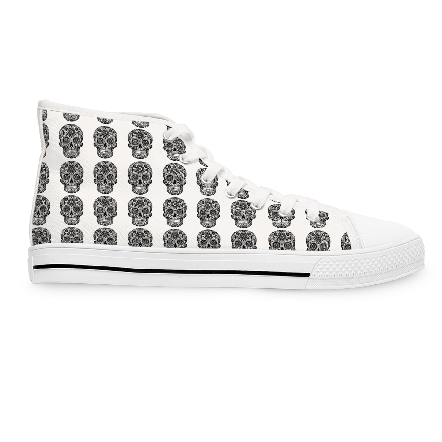 Womens High Top Skull Pattern Sneakers