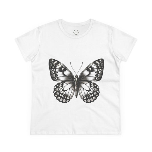 Inked Butterfly, Women's Mid weight Cotton Tee - Original Prints Co